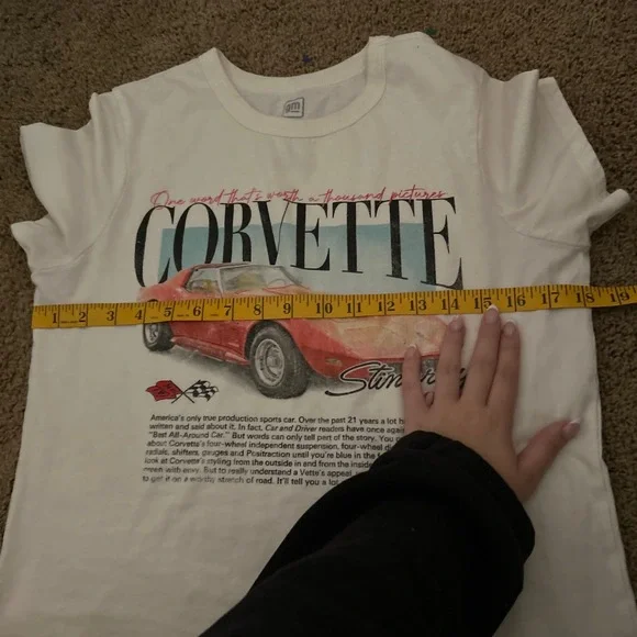 Hybrid Corvette Print Graphic Tee Short Sleeve Stingray T-Shirt Size S - Picture 5 of 6